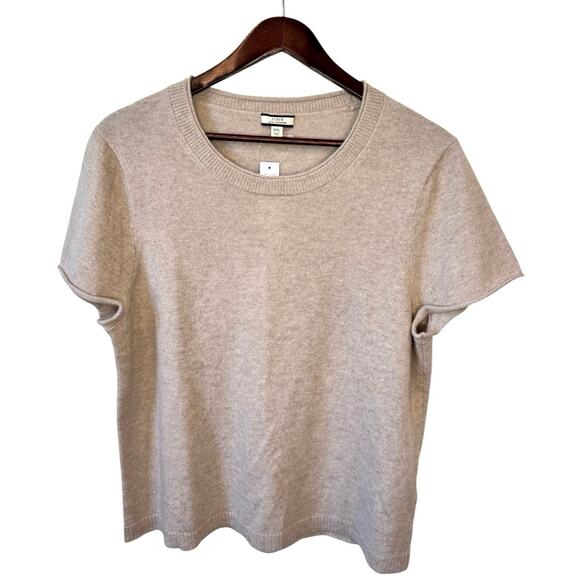 J. CREW NWT Cashmere Relaxed T-shirt Sz XXL Heather Stone Classic Old Money $158 - Picture 2 of 8